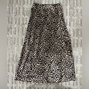 Leopard Print Midi Skirt